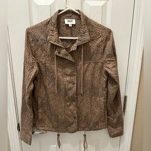 BKE Buckle lightweight cheetah animal print jacket size XS tan brown